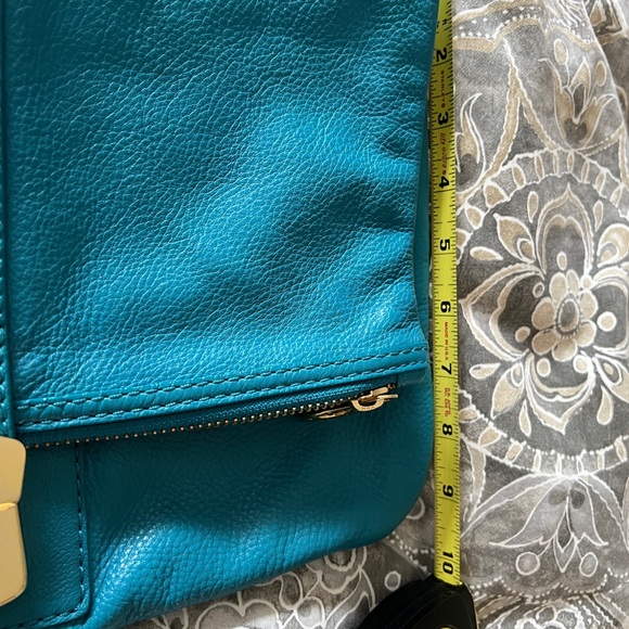 Marc Jacobs Airliner Leather Fold Over Clutch - Turquoise. - Picture 3 of 9